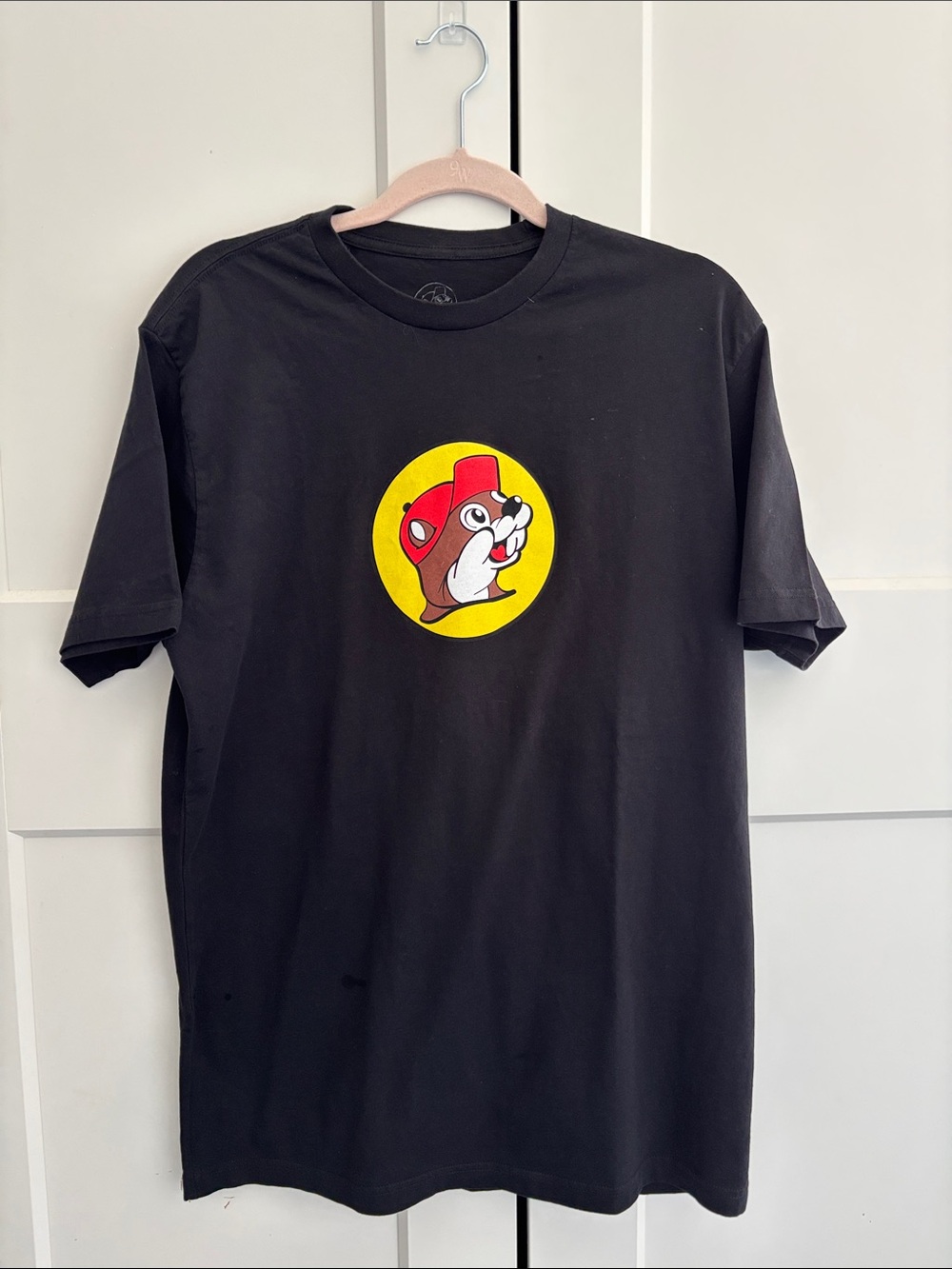 Men’ tee shirt  with Yellow & Red Cartoon Logo